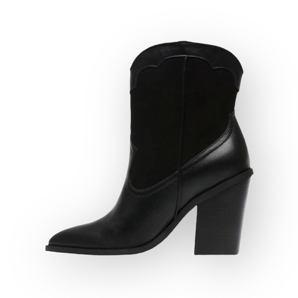 new Dolce Vita ⌘ Nichole Western Chunky Heel Sleek Cowboy Boot ⌘ Black ⌘ 6.5M - Picture 3 of 16